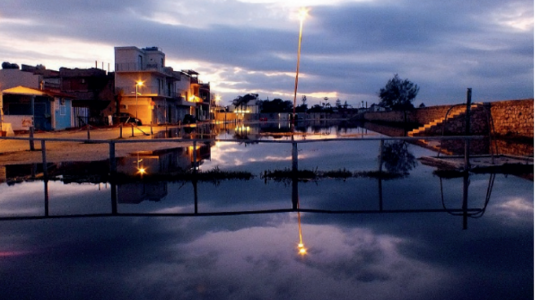 Marzamemi, allagato il parcheggio della diga