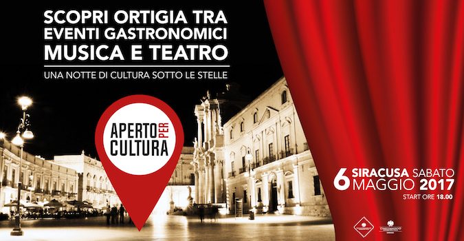 Siracusa, sabato la manifestazione “Aperto per cultura”