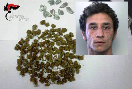 Arrestato nel Catanese,nascondeva in casa oltre 100 grammi di droga