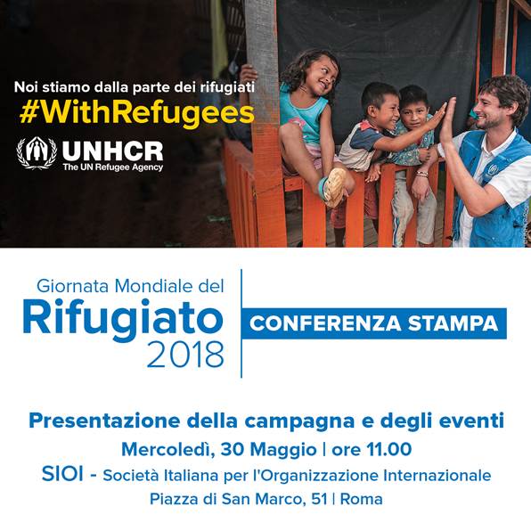 Conferenza di lancio della Giornata Mondiale del Rifugiato 2018 – 30 maggio, Roma