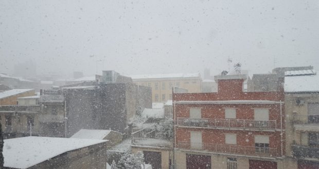 La provincia di Siracusa ricoperto da un bianco manto di neve