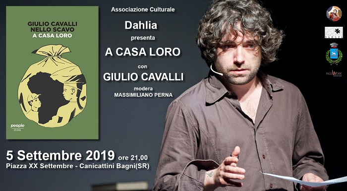 Museo Civico Tempo di Canicattini Bagni il secondo appuntamento con l’autore, di scena lo scrittore e attore Giulio Cavalli e il suo “A casa loro”