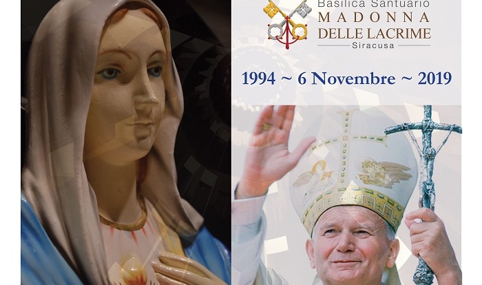 XXV  anniversario della Dedicazione  del Santuario Madonna delle Lacrime  e della visita pastorale di  San Giovanni Paolo II