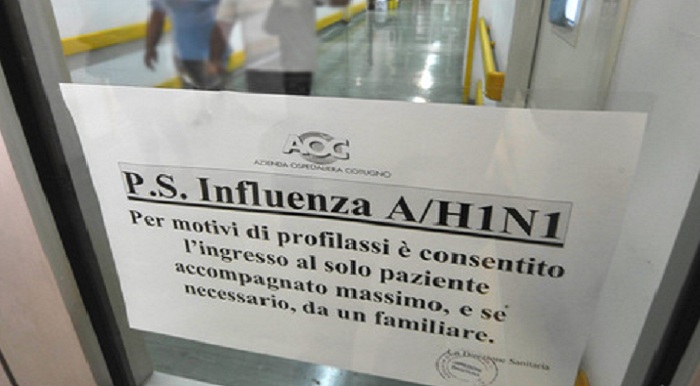 Influenza: 2 ricoverati ad Enna con virus H1N1 pandemico, uno è grave