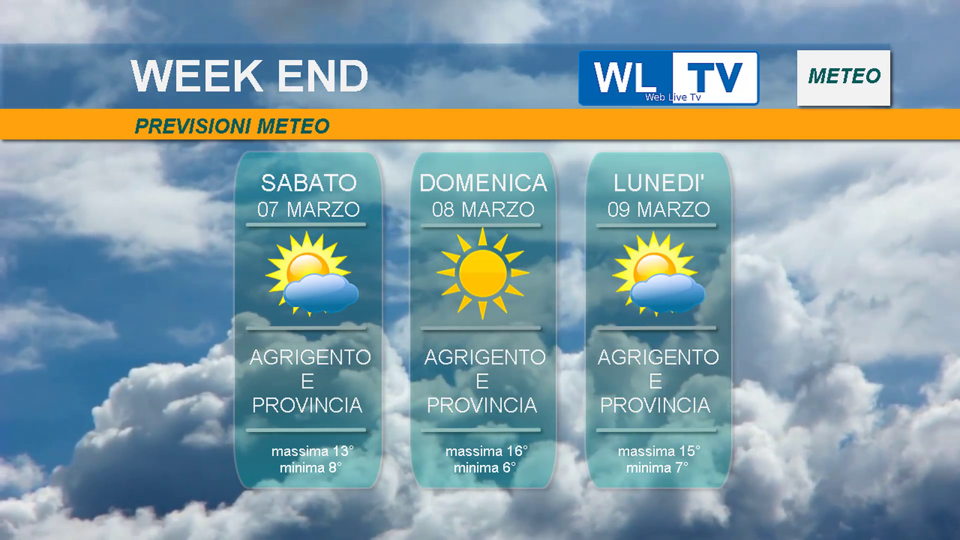 Previsioni Meteo WEEK END 7-8-9- Marzo