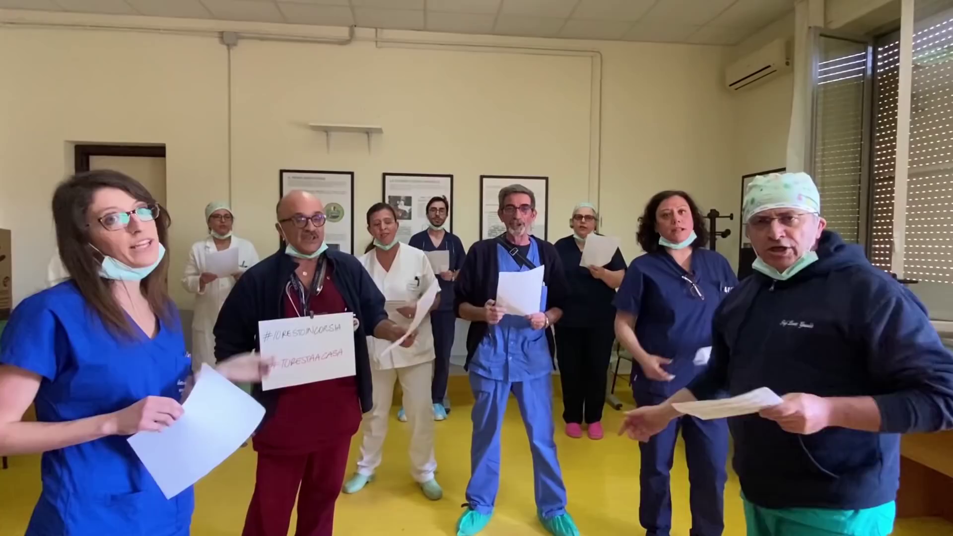 L’inno dei medici contro il coronavirus -Video per raccomandare ai cittadini di restare a casa