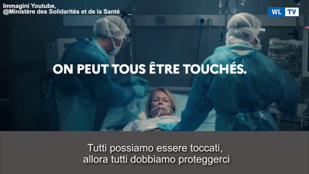 Francia, lo spot che mostra la velocita’ del contagio da Covid (Video)