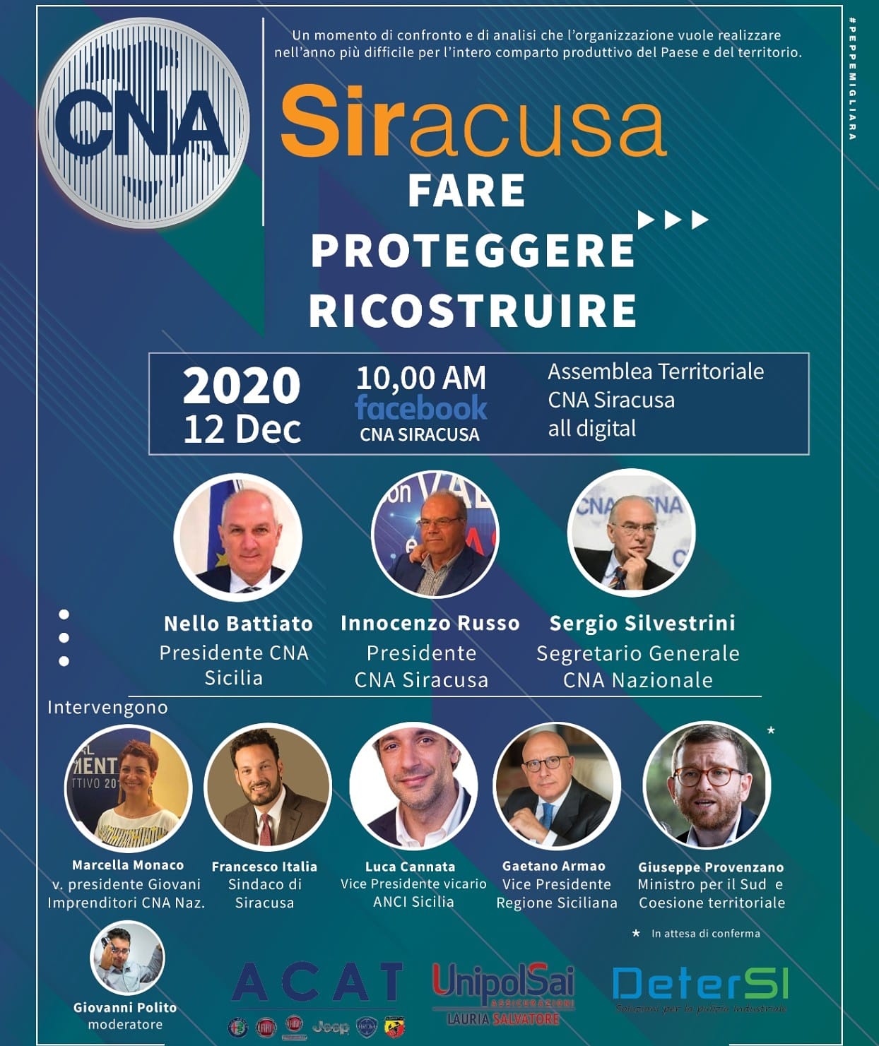 CNA Siracusa, sabato alle 10 in diretta sulla pagina Facebook ufficiale al via la prima assemblea provinciale “all digital”