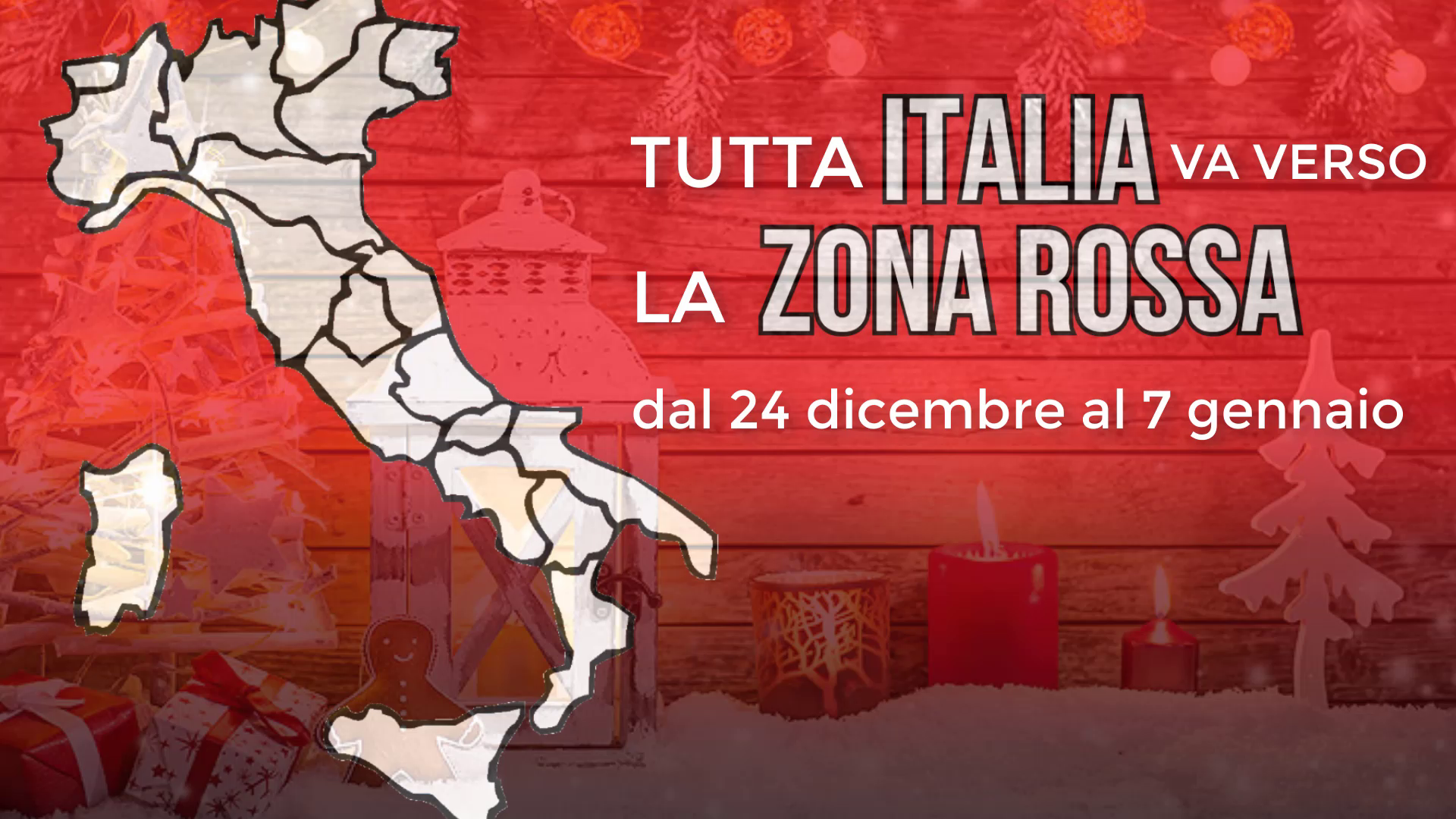 Covid – Tutta l’Italia va verso la zona rossa dal 24 dicembre al 7 gennaio: questa l’indicazione fornita dal Governo alle Regioni
