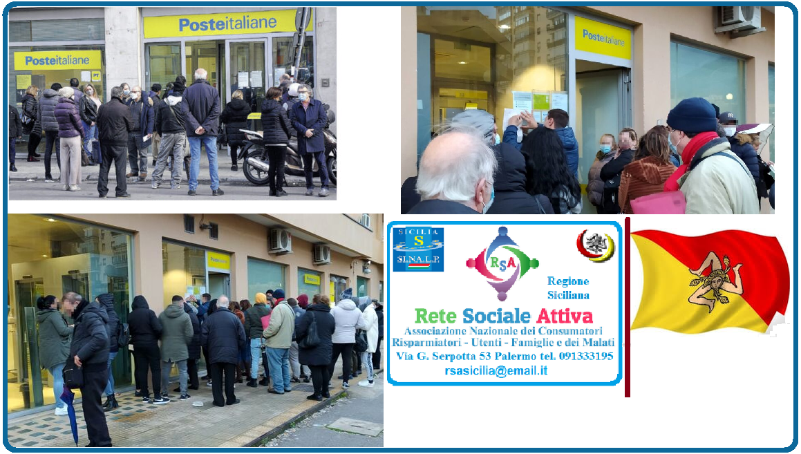 Rete Sociale Attiva:  ❝Vergognose le file negli uffici postali siciliani❞