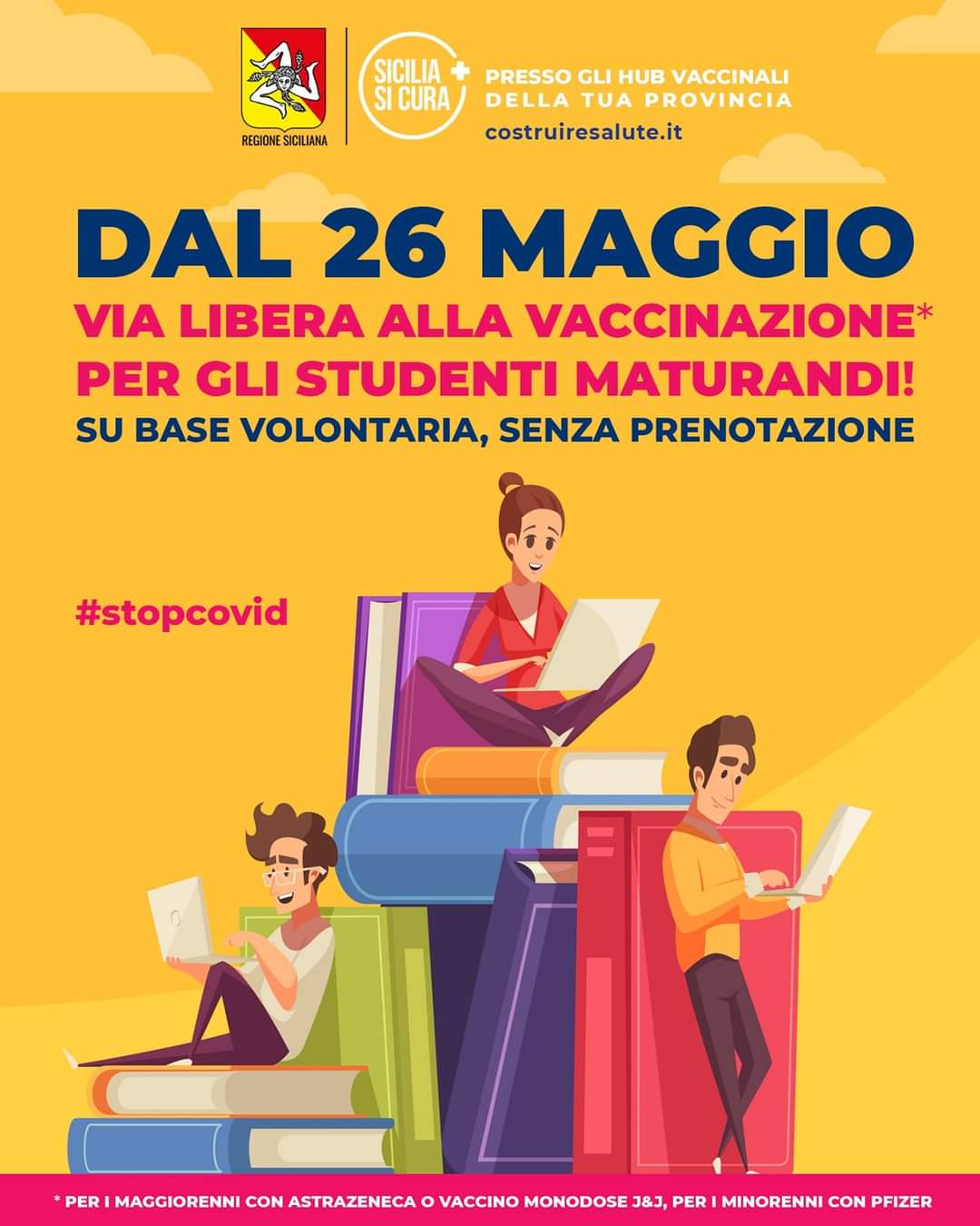 Covid, al via dal 26 maggio in Sicilia la vaccinazione per gli studenti maturandi