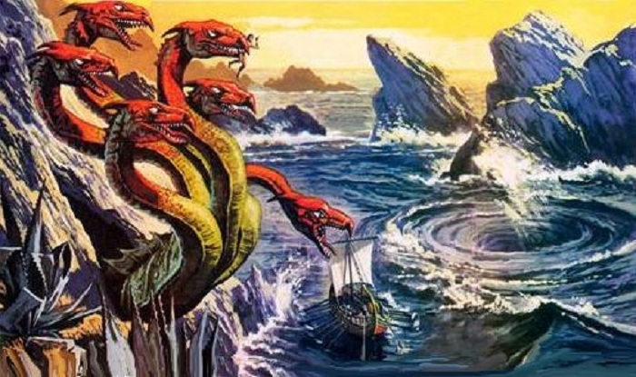 Il mito di Scilla e Cariddi.