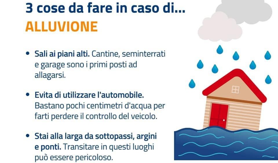 Aggiornamento protezione Civile – Allerta meteo Catania