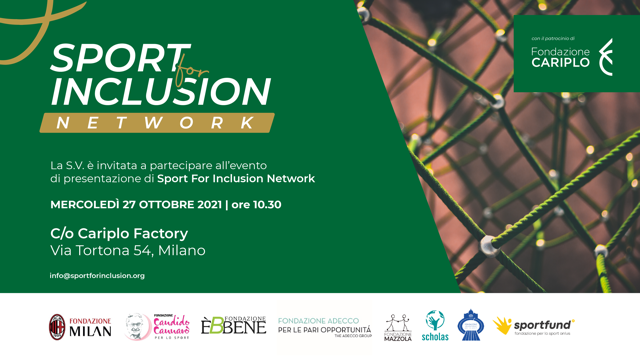 Milano – Sport for Inclusion Network, la community delle fondazioni per lo sport inclusivo