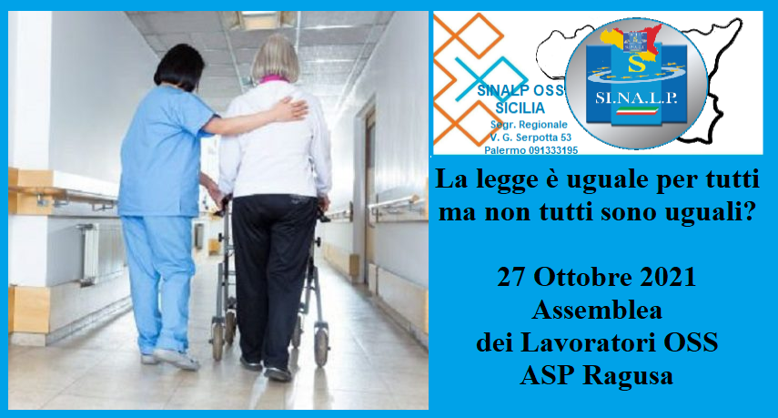 Assemblea dei lavoratori SINALP OSS Precari ASP Ragusa convocata per il prossimo 27 Ottobre