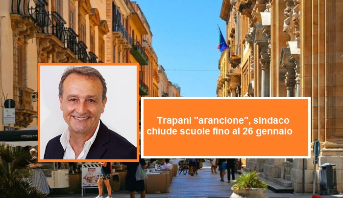 Trapani “arancione”, sindaco chiude scuole fino al 26 gennaio
