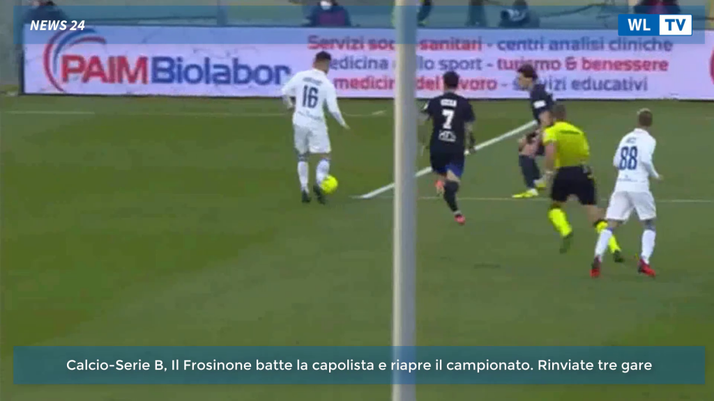 Calcio/ Serie B, Il Frosinone batte la capolista e riapre il campionato. Rinviate tre gare