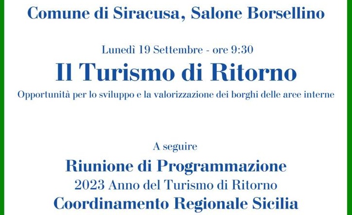Il turismo nei borghi siciliani, Siracusa domani ospiterà la riunione di 23 sindaci