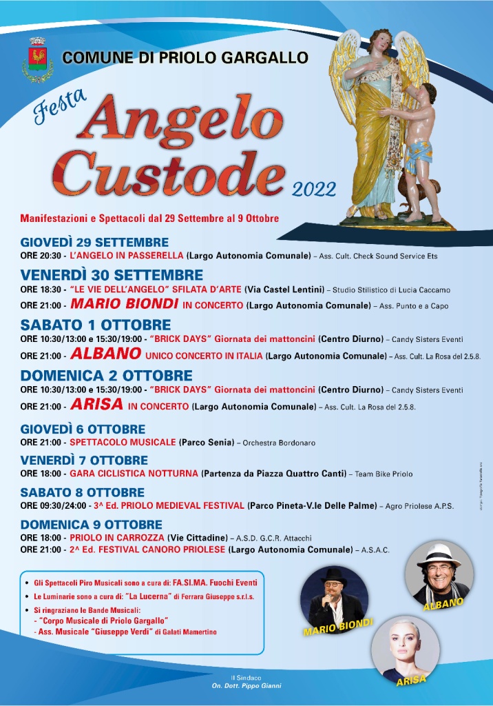 Festa dell’Angelo Custode – Manifestazioni e spettacoli dal 2 settembre al 9 ottobre