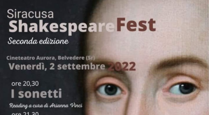 Siracusa Shakespeare Fest – Stasera al teatro Aurora di Belvedere, “I sonetti di Shakespeare”
