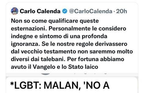 Gli ebrei sono talebani secondo Calenda