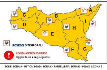 Meteo: allerta arancione domani in tutta la Sicilia – ad Acireale scuole chiuse