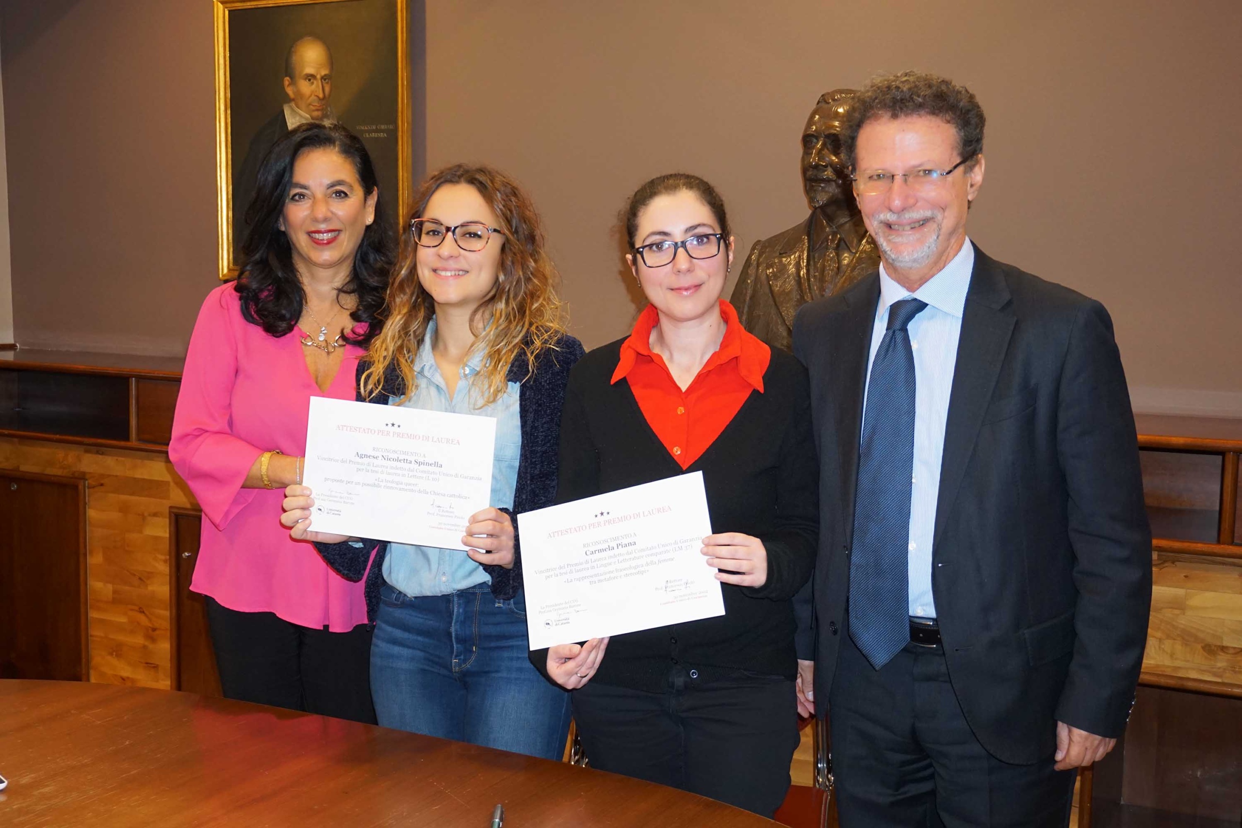 Catania – Pari opportunità e uguaglianza di genere, premiate tre laureate Unict