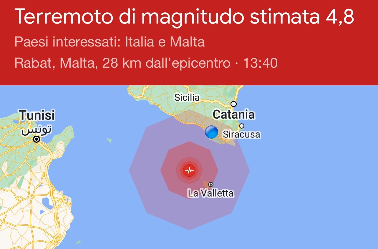 Scossa di terremoto avverita nel ragusano