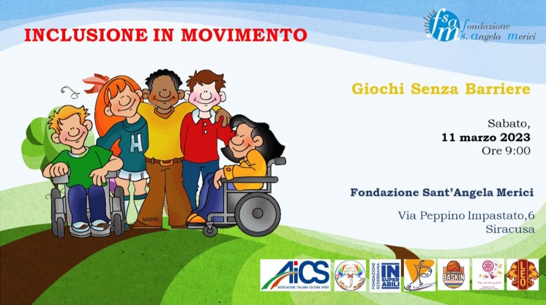 “Inclusione in movimento” – sabato a Siracusa “giochi senza barriere”