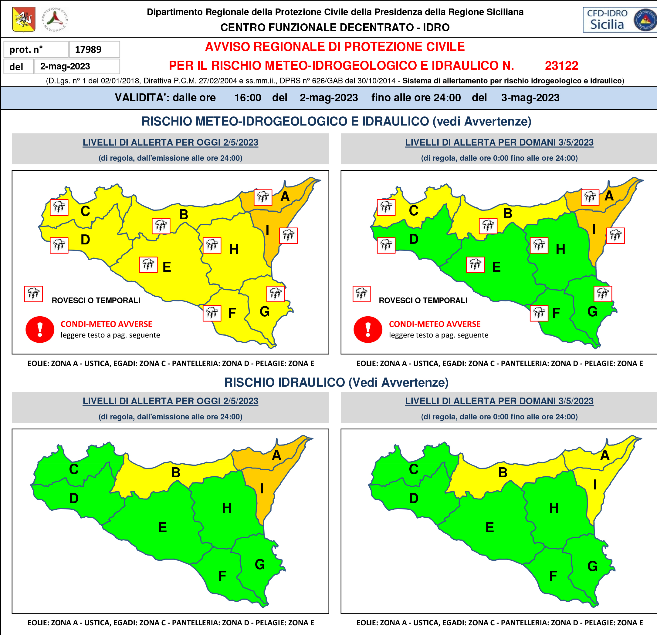 Meteo, allerta arancione per domani nelle aree di Catania e Messina