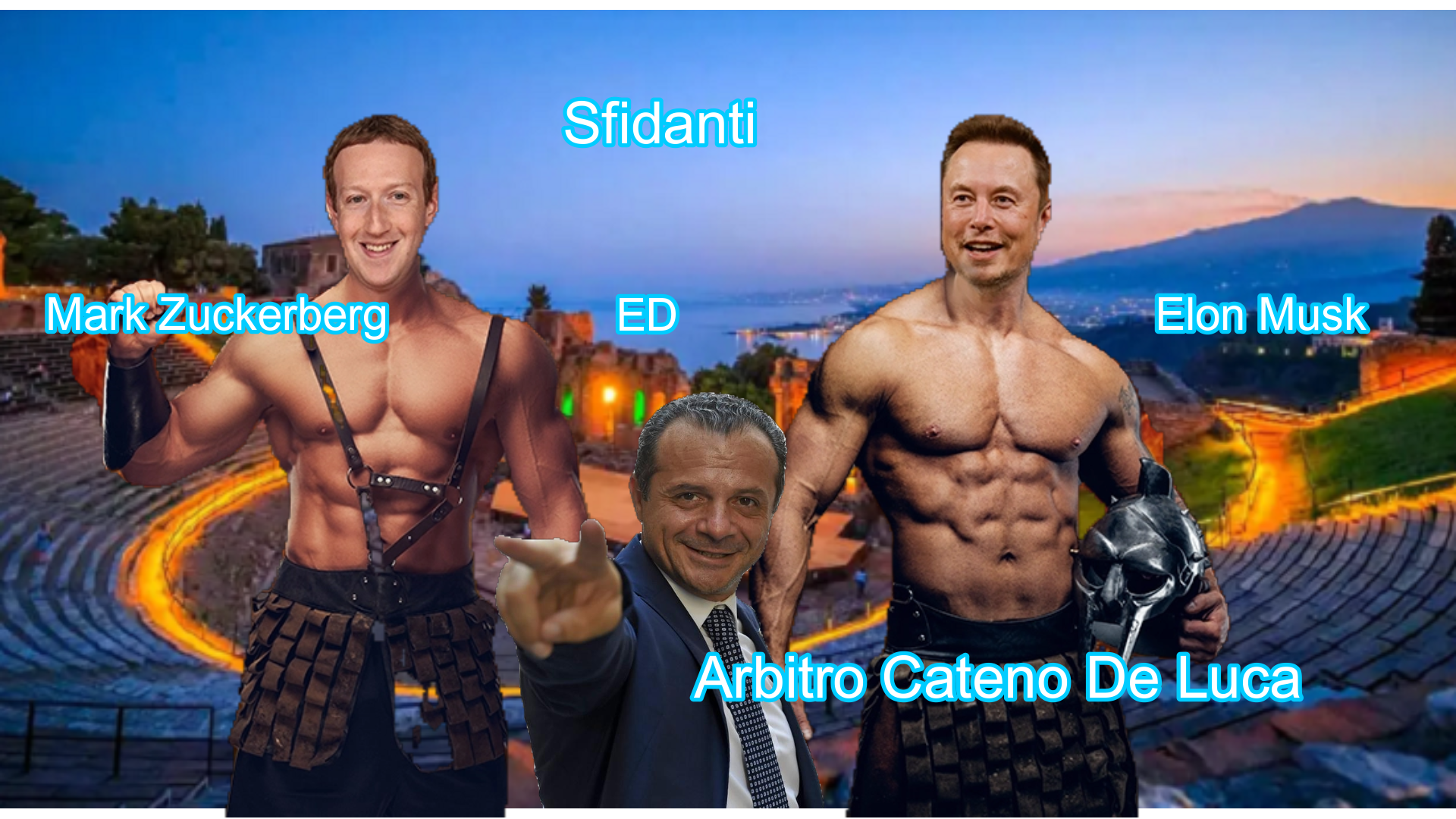 La proposta di “Cateno” per la sfida di arti marziali dei big  Musk-Zuckerberg: «Fatela a Taormina»