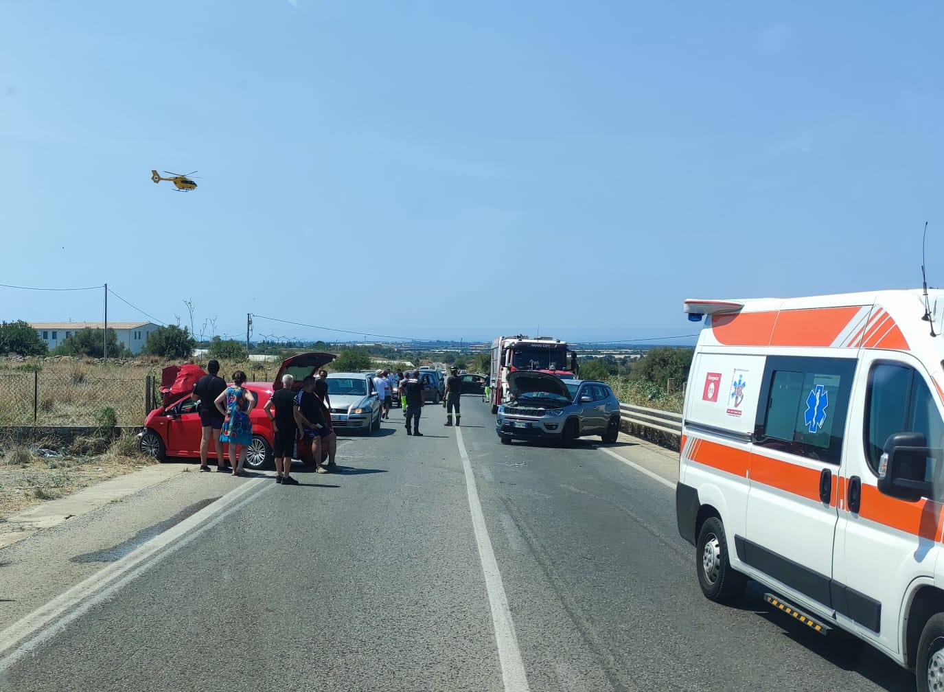 Comiso – Grave incidente stradale sulla Provinciale 20: interviene elisoccorso -Video e foto