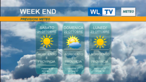 Previsioni Meteo - Week End dal 21 al 23 ottobre a cura di WLTV