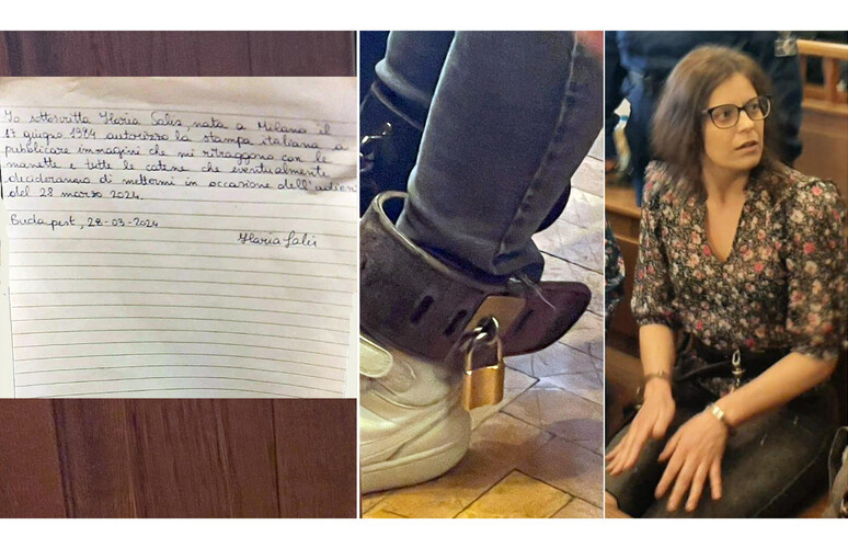 Ilaria Salis rimane in cella. In tribunale con manette e catene