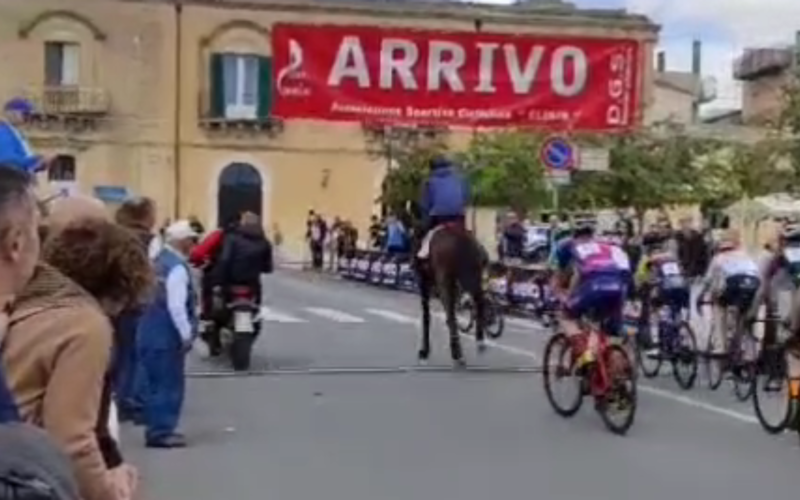 Solarino, brivido durante una gara ciclistica, un cavallo al galoppo irrompe  sul percorso: denunciate tre persone -Video