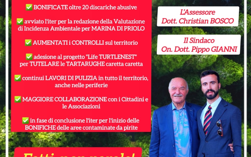 Priolo, iniziative legate alla prevenzione del territorio per un futuro più verde