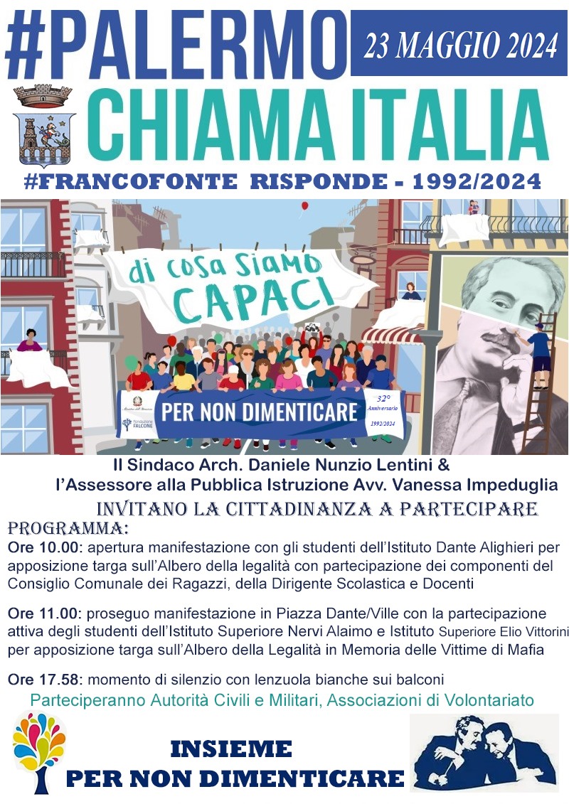 Francofonte, una giornata per ricordare la strage di Capaci ...