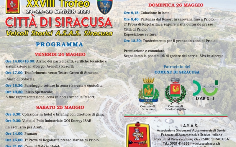 Priolo ospita una manifestazione turistica di veicoli storici,