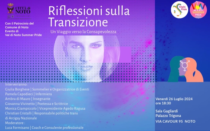 Val di Noto Summer Pride, un talk di riflessioni sulla transizione