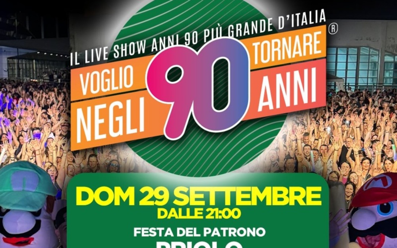 Stasera a Priolo live show anni 90 più famoso D’Italia