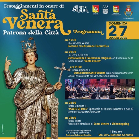 Avola, al via i festeggiamenti  in onore di Santa Venera