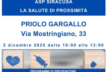 Il programma nazionale equità nella saluta farà tappa a Priolo