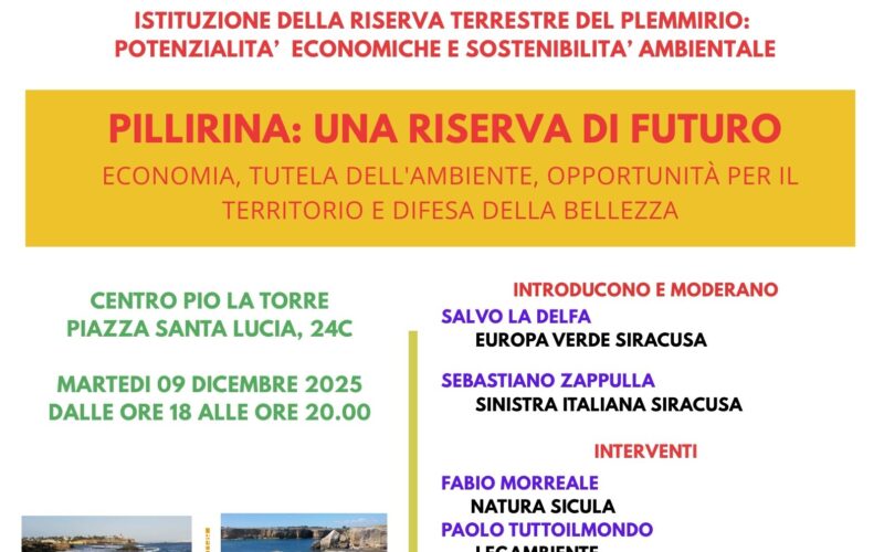 Incontro “Pillirina: Una riserva di futuro – Economia, tutela dell’ambiente