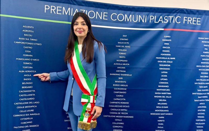 Avola premiata “Plastic Free”: unico Comune della provincia di Siracusa a ricevere il riconoscimento