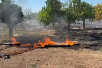 Vasto incendio a ridosso della riserva Ciane e Saline