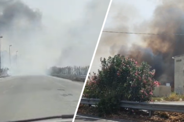 Vasto incendio nella zona industriale di Catania (VIDEO)