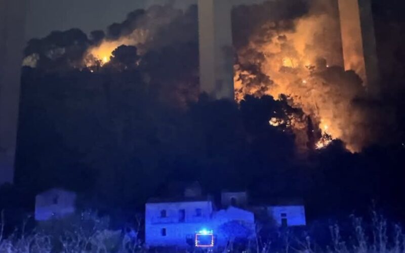 incendio collina Monserrato