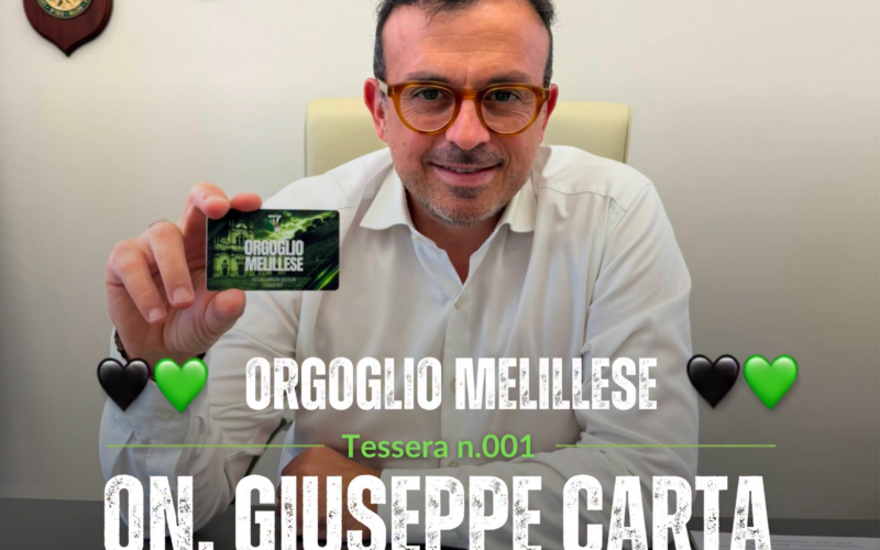Melilli, nasce “Orgoglio Melillese”: il sindaco Carta inaugura la campagna tesseramenti A.P.D. con la card n.001