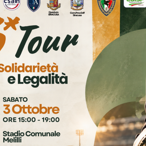 Sport e beneficenza a Melilli: al via il 6° Tour di Solidarietà e Legalità