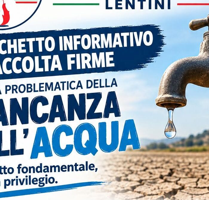Lentini, emergenza acqua: Fratelli d’Italia raccoglie firme